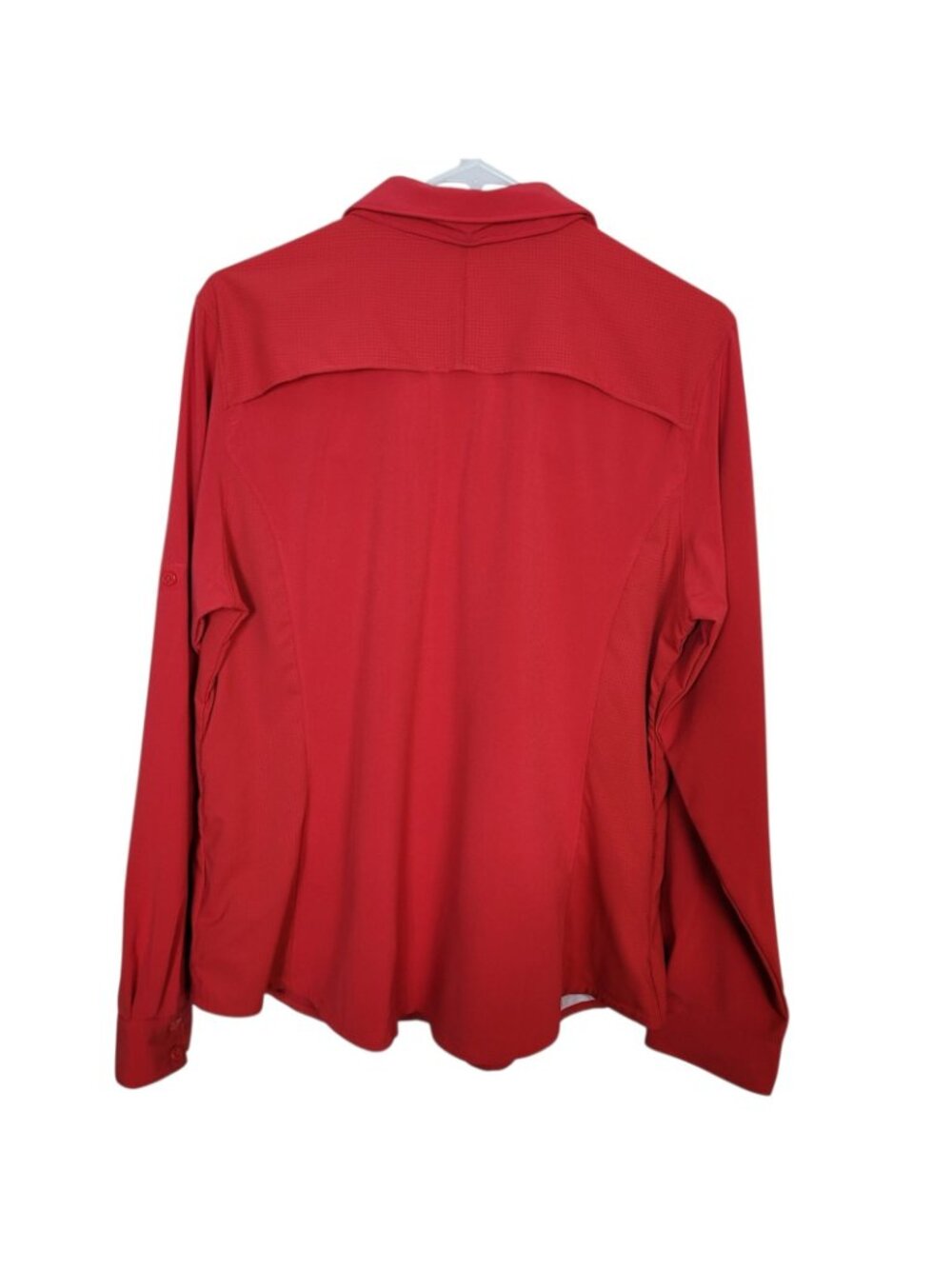 Columbia Omni-Shade UPF 50 Omni-Wick Hiking Shirt Shoulder Vents Coral Red XL - Picture 2 of 9